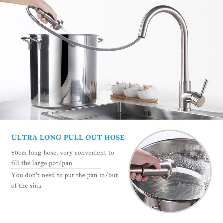 Lisslune | 2 spray types kitchen faucet with pull-out spray mixer kitchen