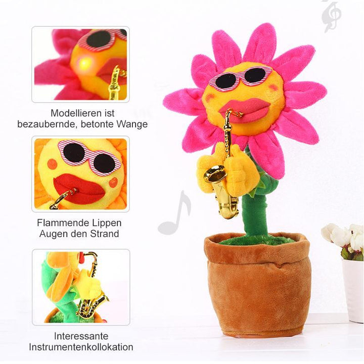 Lisslune | Dancing Sunflower Singer with Saxophone, funny toy