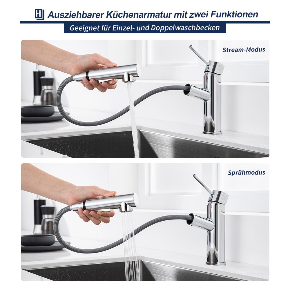 Lisslune | 120 ° swivel extendable mixer tap sink faucet brass for kitchen sinks