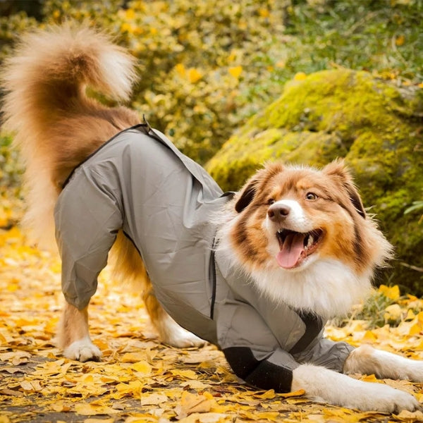 Lisslune | Waterproof Dog Coat with Legs – Reflective Dog Rain Jacket for Small & Large Breeds | Best Rain Coat for Dogs UK