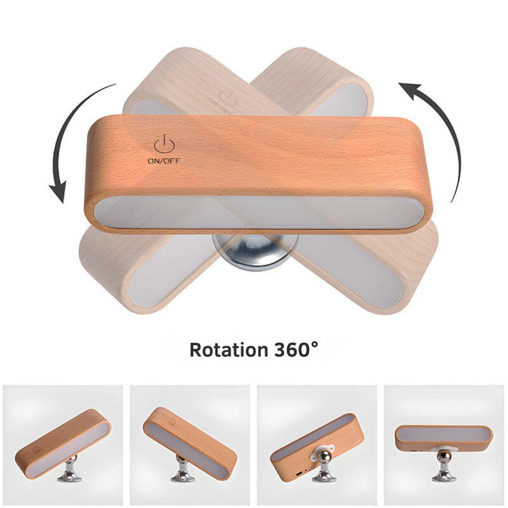 Lisslune | VersiRotate - Minimalistic rechargeable wooden lamp