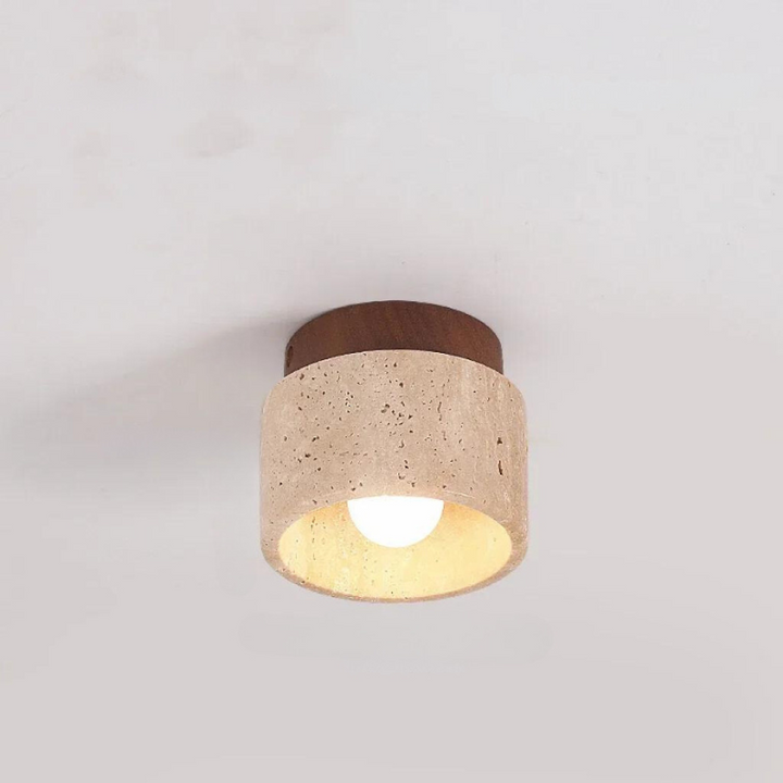 Lisslune | LysSten – Built-in travertine chandelier for hallways and staircases