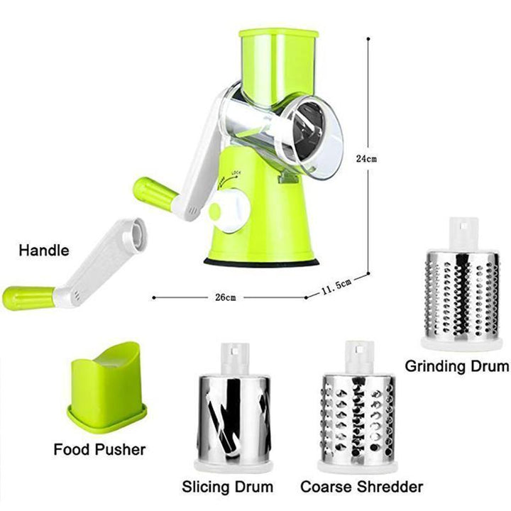Lisslune | 3 in 1 Rotating Cheese Grater Vegetable Cutter