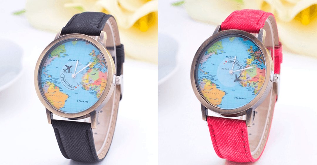 Lisslune | Unisex Watch Unique Design World Map Quartz Watch
