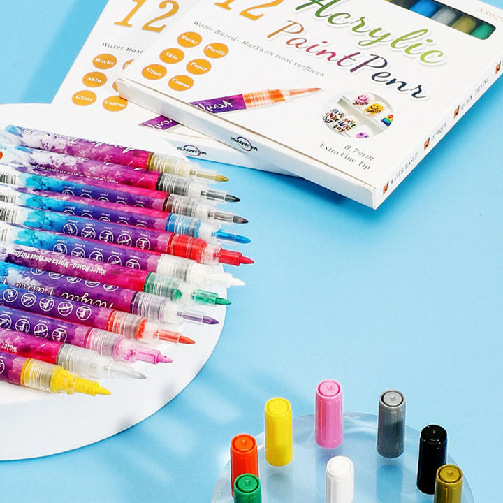 Lisslune | 12-color ultrathin curved nail pen
