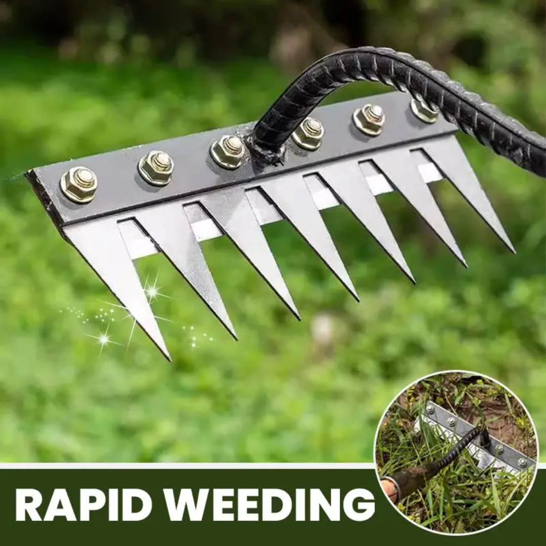 Lisslune | Weeding Rake | Ultra-Durable Steel Teeth & Ergonomic Handle for Effortless Garden Maintenance