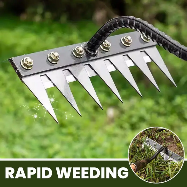 Lisslune | Weeding Rake | Ultra-Durable Steel Teeth & Ergonomic Handle for Effortless Garden Maintenance