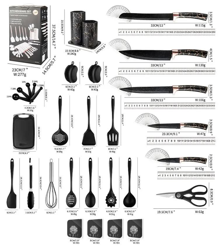 Lisslune | ChefSet – 29-piece kitchen and knife set