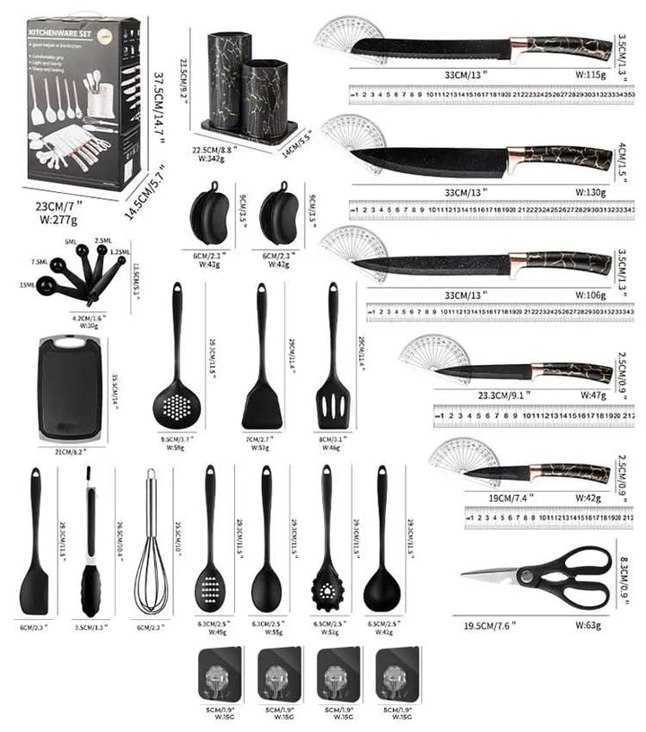 Lisslune | ChefSet – 29-piece kitchen and knife set
