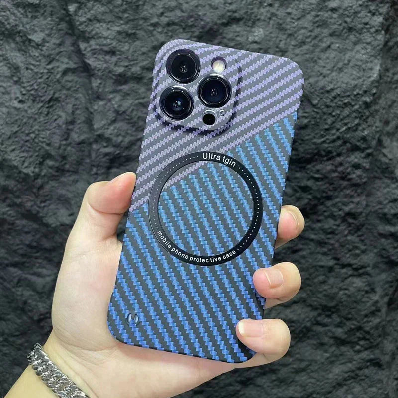 Lisslune | Frameless Magnetic Phone Case Made of Carbon Fiber for iPhone
