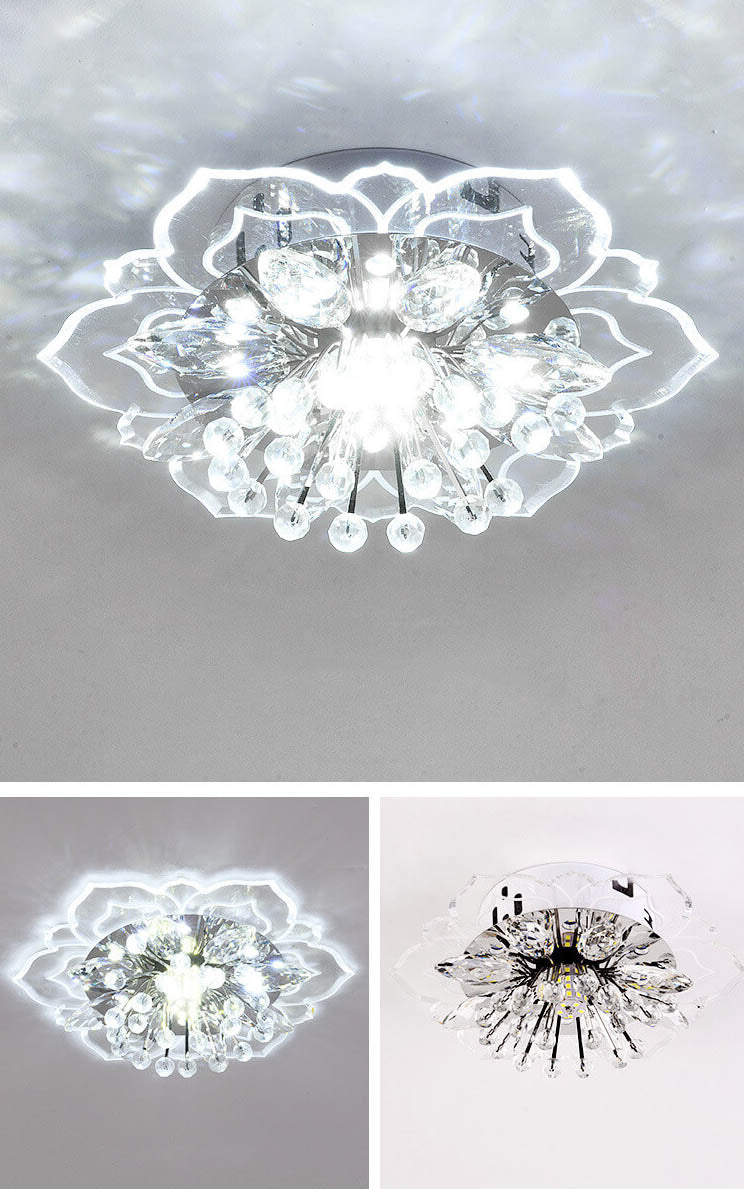 Lisslune | GlowPetal LED Crystal Ceiling Light | Flower Shaped | Modern Design | Energy Saving | Decorative Lighting