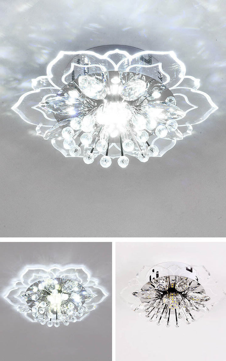 Lisslune | GlowPetal LED Crystal Ceiling Light | Flower Shaped | Modern Design | Energy Saving | Decorative Lighting