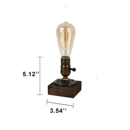 Lisslune | Vintage Industrial Iron Light Bulb 1-Light Table Lamp