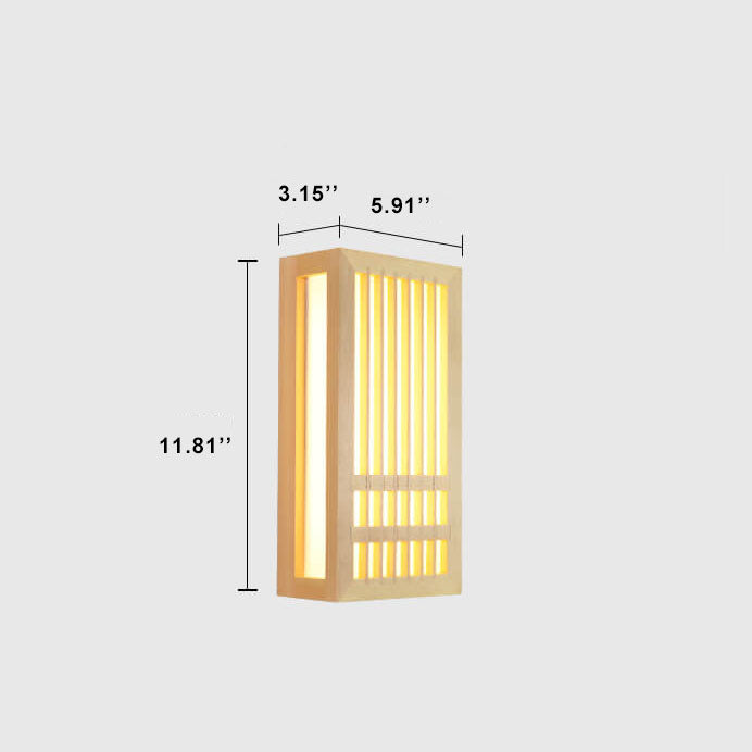 Lisslune | ShizuLight | Japanese Wooden LED Wall Lamp – Minimalist Zen-Inspired Lighting