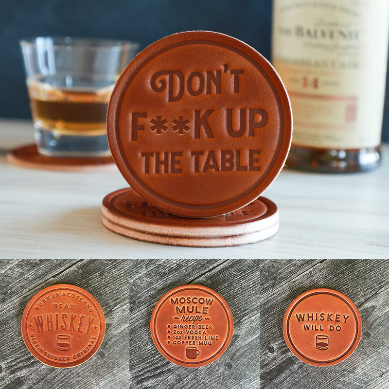 Lisslune | Funny Leather Coasters