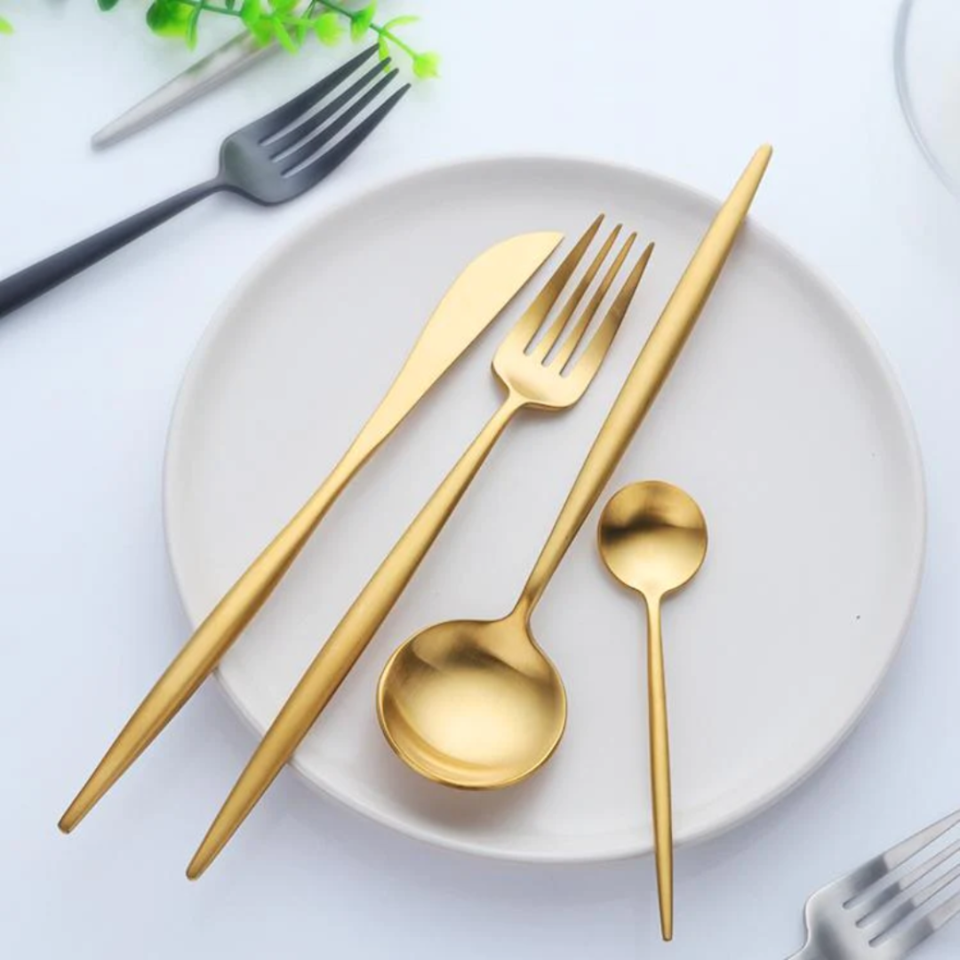 Lisslune | Modern Stainless Steel Cutlery Set – 24 Pieces