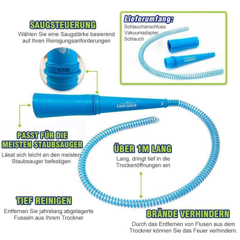 Lisslune | Vent vacuum cleaner hose for washing machine and dryer, removes lint