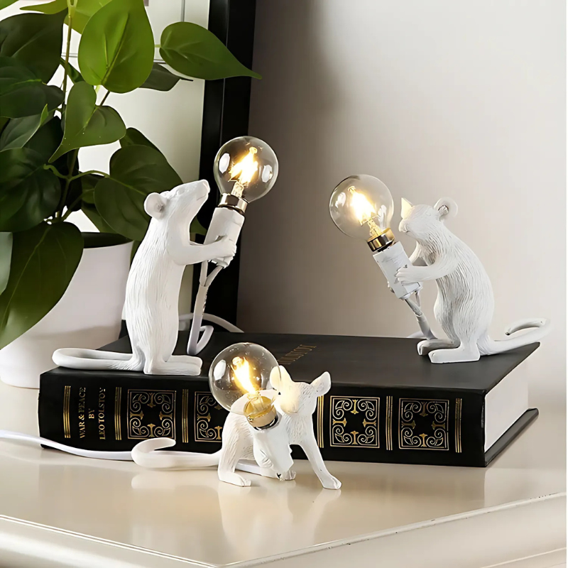 Lisslune | Doctor Mousey – Original Designer Mouse Lamp for Tabletop or Shelf