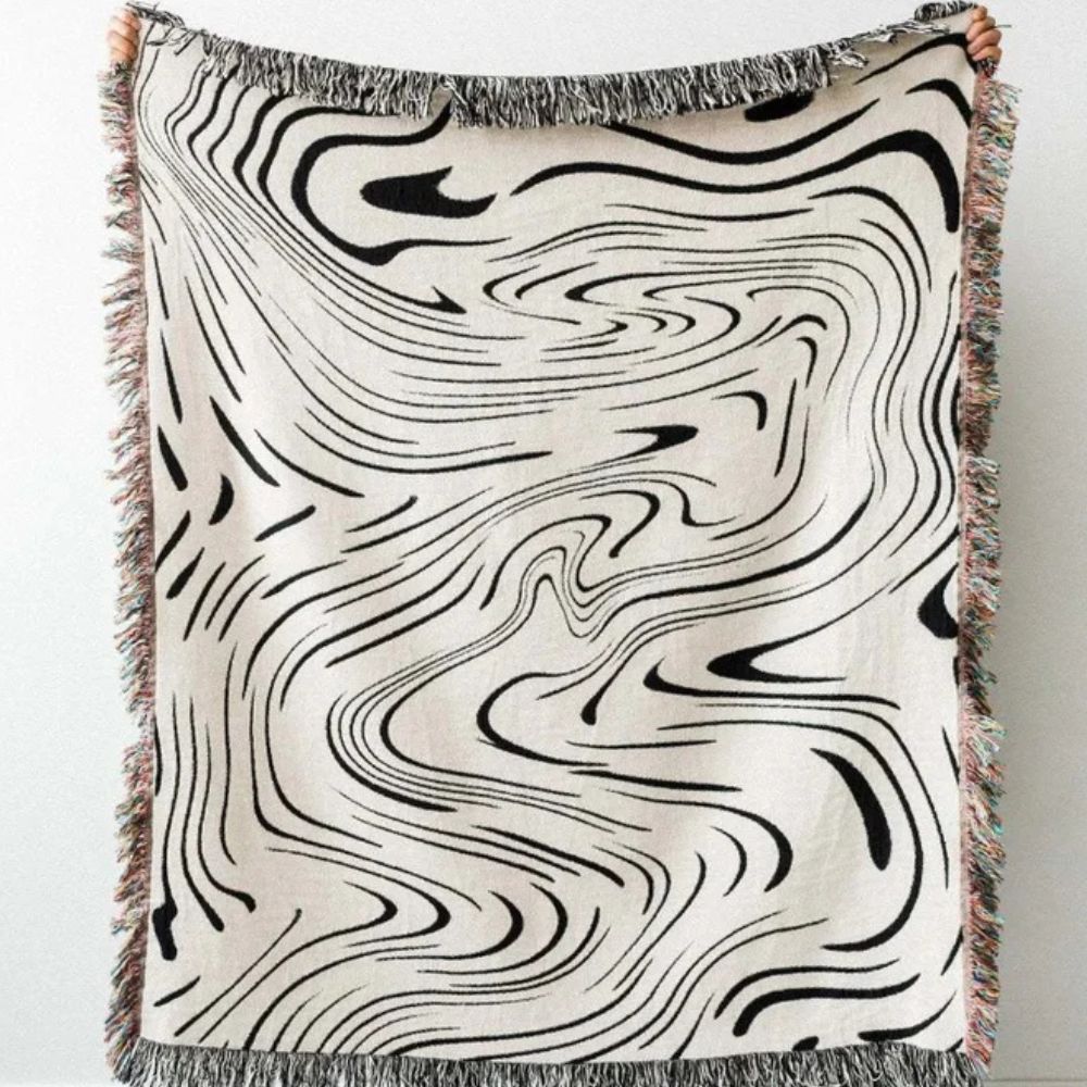 Lisslune | Marble Woven Throw Blanket