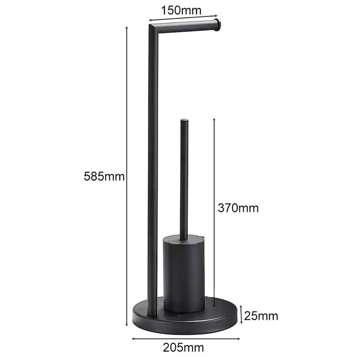 Lisslune | CleanStand Freestanding Toilet Paper Holder with Brush