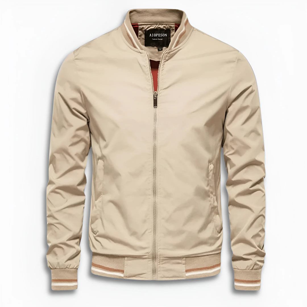 Men's Casual Transition Jacket with Water-Repellent Surface & Stand-Up Collar Lisslune