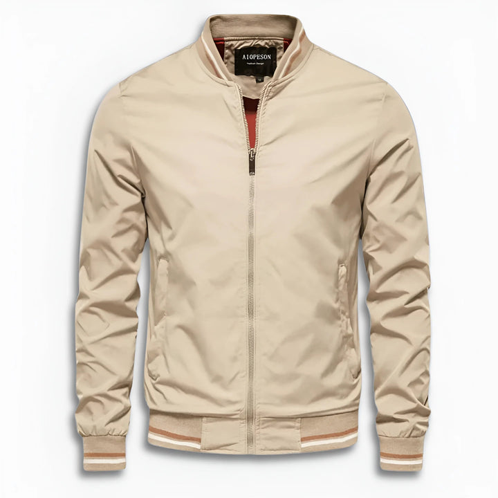 Men's Casual Transition Jacket with Water-Repellent Surface & Stand-Up Collar Lisslune