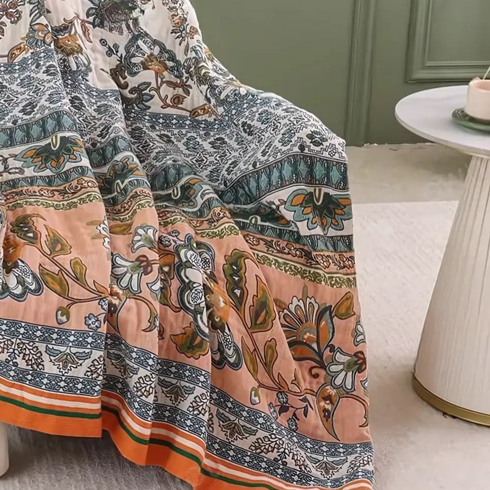 Lisslune | Meadow Bliss Boho Floral Blanket