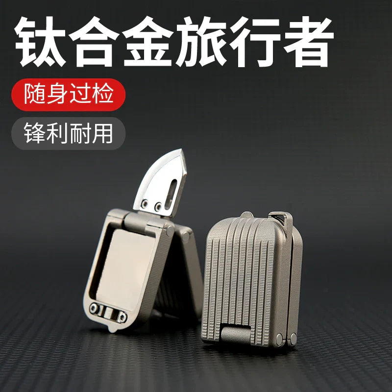 Lisslune | Titanium Mini Folding Keychain: Outdoor, Self-Defense, Portable Express Opener