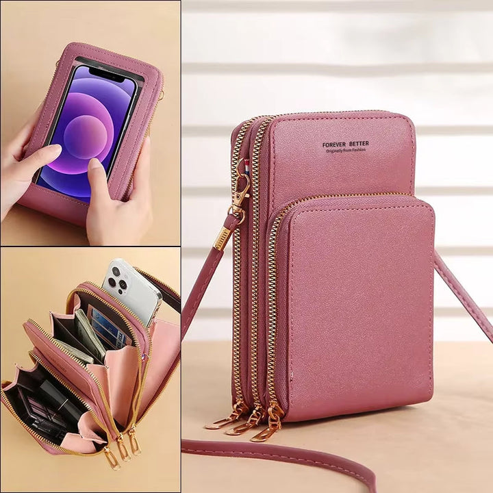 Lisslune | Leather Crossbody Phone Bag | Over-the-Shoulder Phone Bag