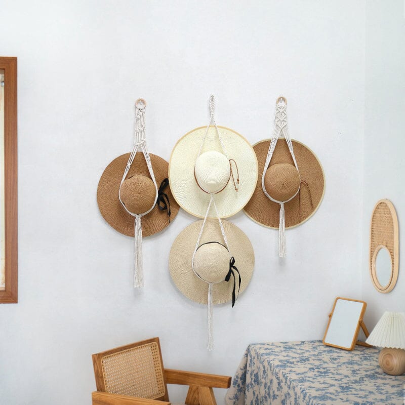 Lisslune | Handmade Linen Decorative Boho Hat Rack For Wall Hanging