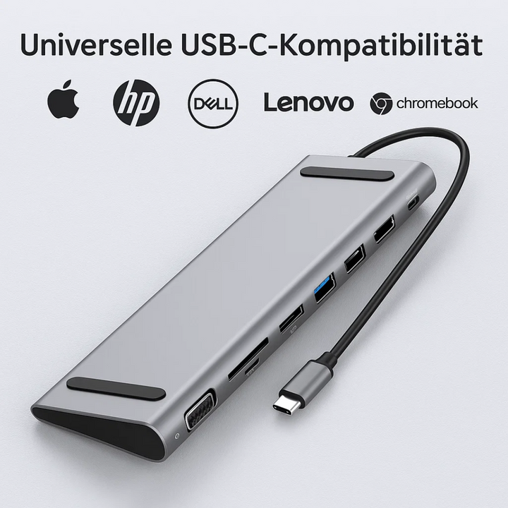 Lisslune | LapStation Pro – 11-in-1 USB-C Laptop Docking Station with HDMI, Ethernet & SD Card Ports