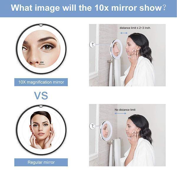 Lisslune | 10x magnification LED illuminated makeup mirror