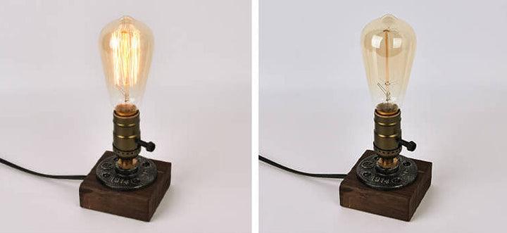 Lisslune | Vintage Industrial Iron Light Bulb 1-Light Table Lamp