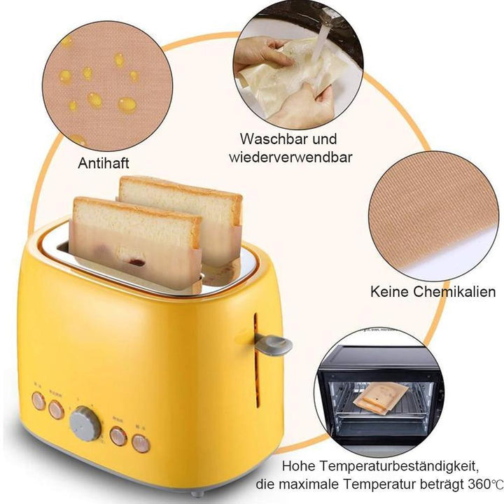 Lisslune | Bequee Non-Stick Toast Bags for Microwave, Reusable, 5-Pack