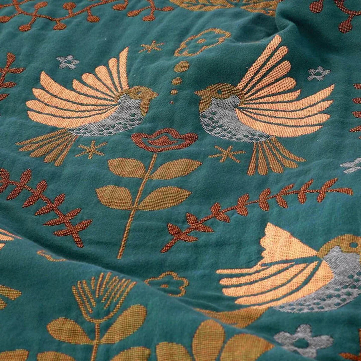 Lisslune | Reversible Scandinavian Blanket with Bird Design