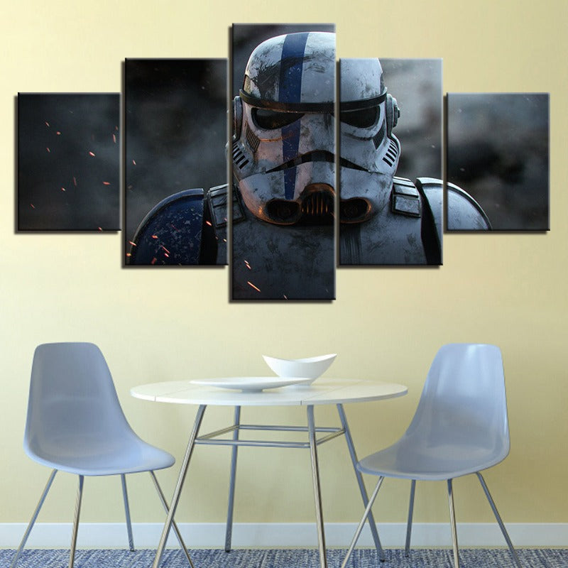 Lisslune | Stormtrooper Star Wars - 5 Piece Canvas Wall Art - High-Resolution Print
