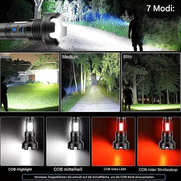 Lisslune | Tactical Flashlight – LED Flashlight with Zoom & Power Bank Function
