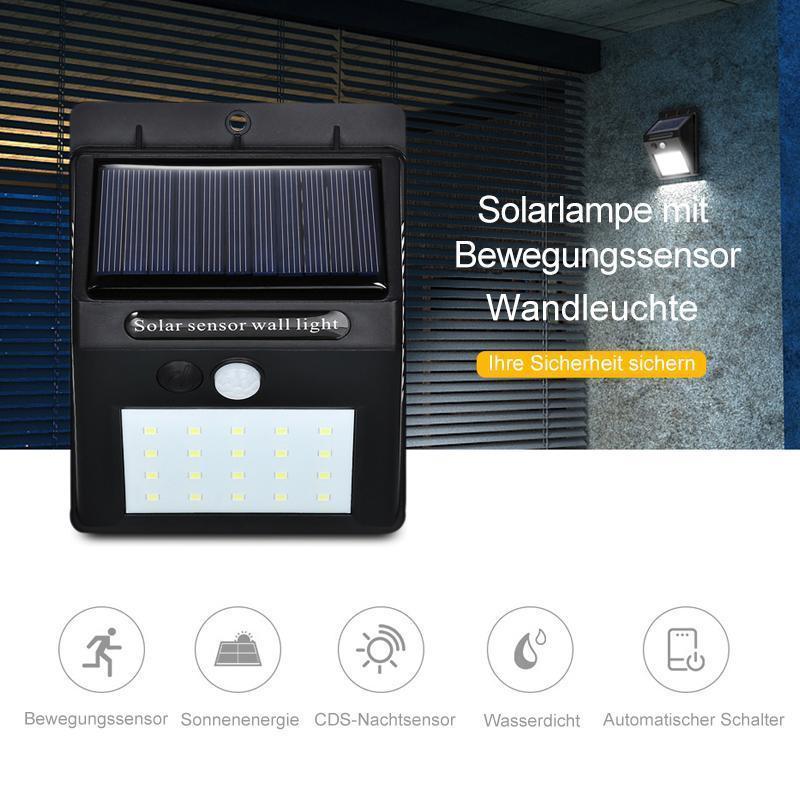 Lisslune | 20 LED Solar Lamps Outdoor, Super Bright Wall Light with Motion Sensor