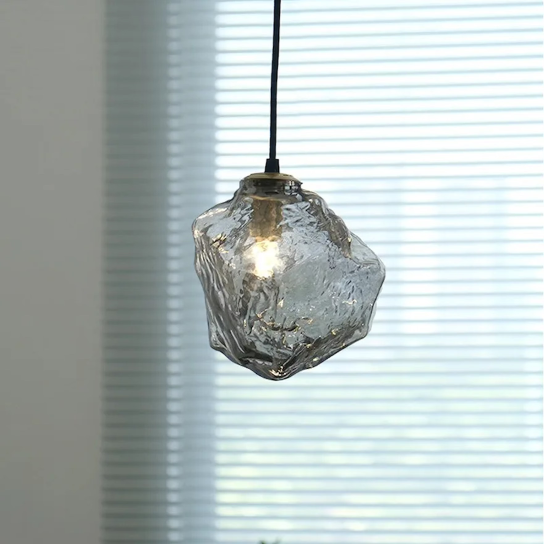 Lisslune | Frostglow Glass Pendant Inspired by Ice Cubes
