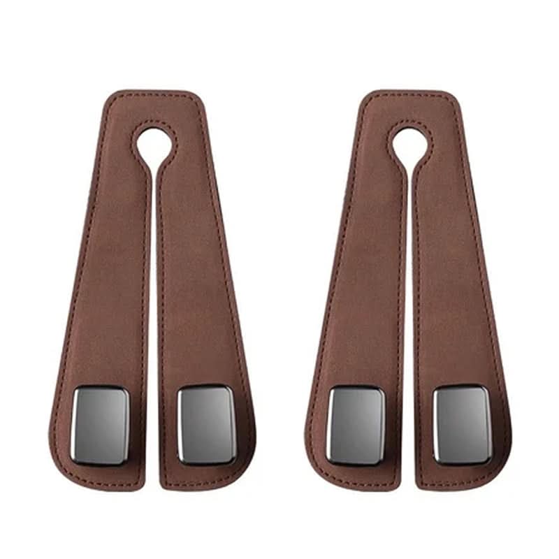 Lisslune | Car Seat Back Double Hook with Phone Holder – PU Leather Organizer