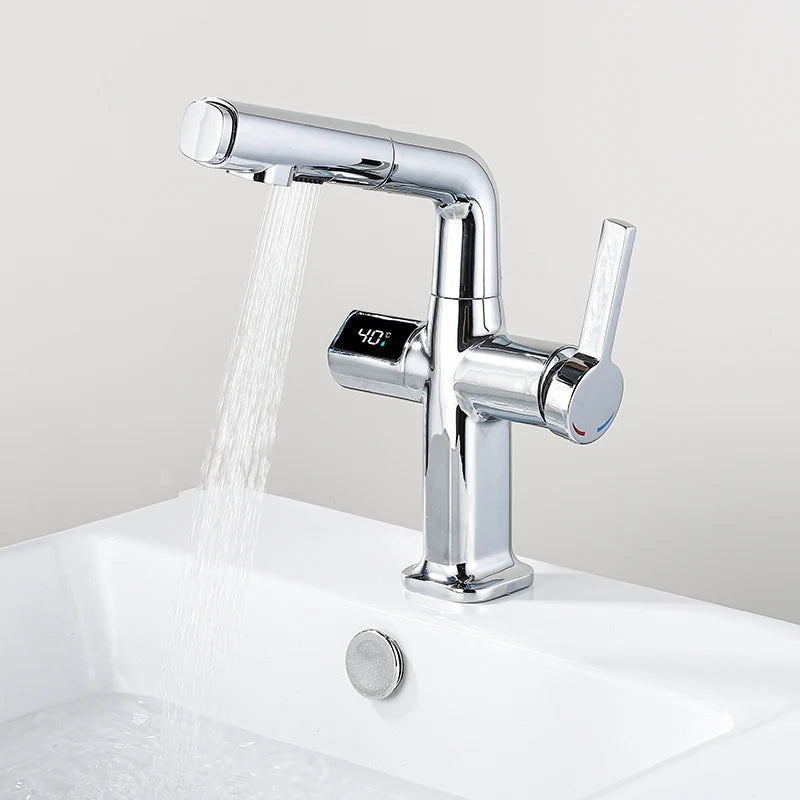 Lisslune | Elegant House Brass Aqua View Bathroom Digital Faucet