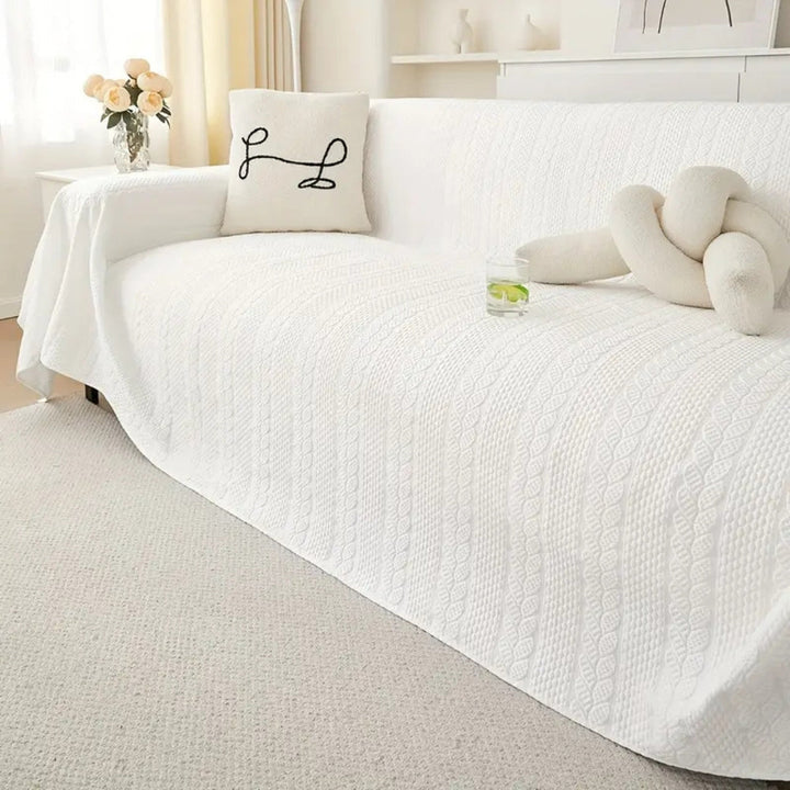 Lisslune | Tranquil Plush Leaf Sofa Cover