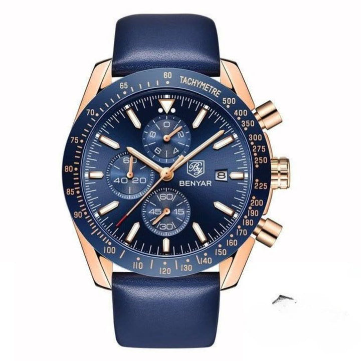 Lisslune | Men’s Waterproof Quartz Watch with Leather Strap