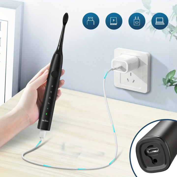 Lisslune | GlowSmile Sonic Toothbrush – Rechargeable with 5 Modes and 8 Brush Heads