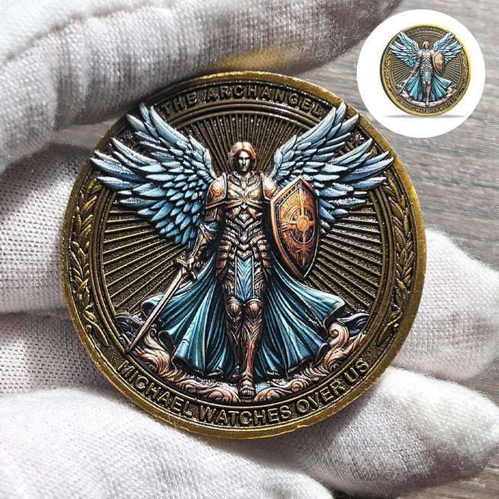 Lisslune | The Archangel Michael watches over us Challenge Coin