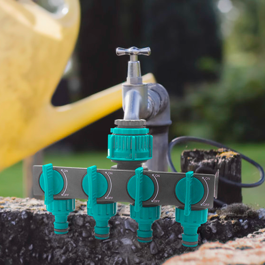 Lisslune | Universal 4-way garden hose splitter – Adjustable faucet splitter