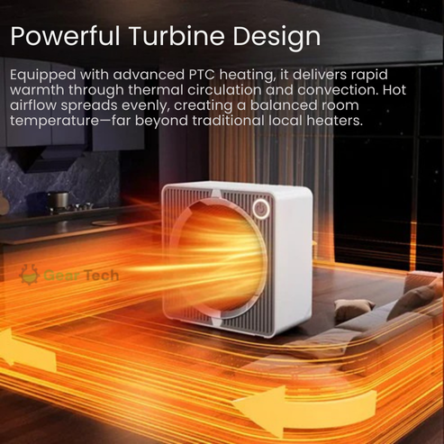 Lisslune | 500W Electric PTC Ceramic Heater | Rapid Heating, Energy Efficient & Safe for Indoor Use in Winter