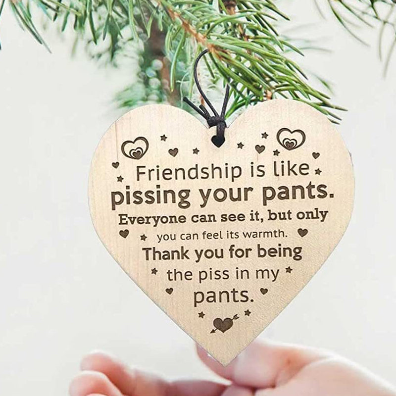 Lisslune | Friendship Wood Pendant Christmas Tree Decor (3 Pieces)