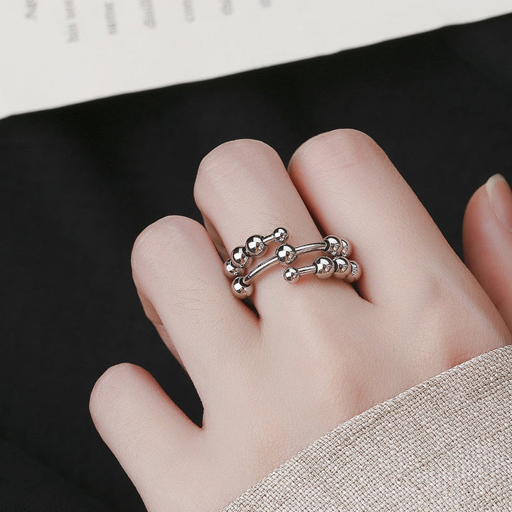 Lisslune | Distribute Your Fear Circle Beads Fidget Ring