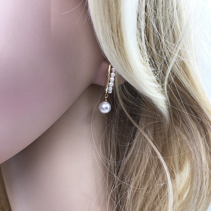 Lisslune | Minimalist Simulated Round Small Pearl Ear Cuff Earrings For Women